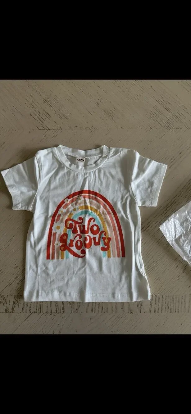 Two Groovy Toddler Girls Flower Power Shirt Sz 3 Years